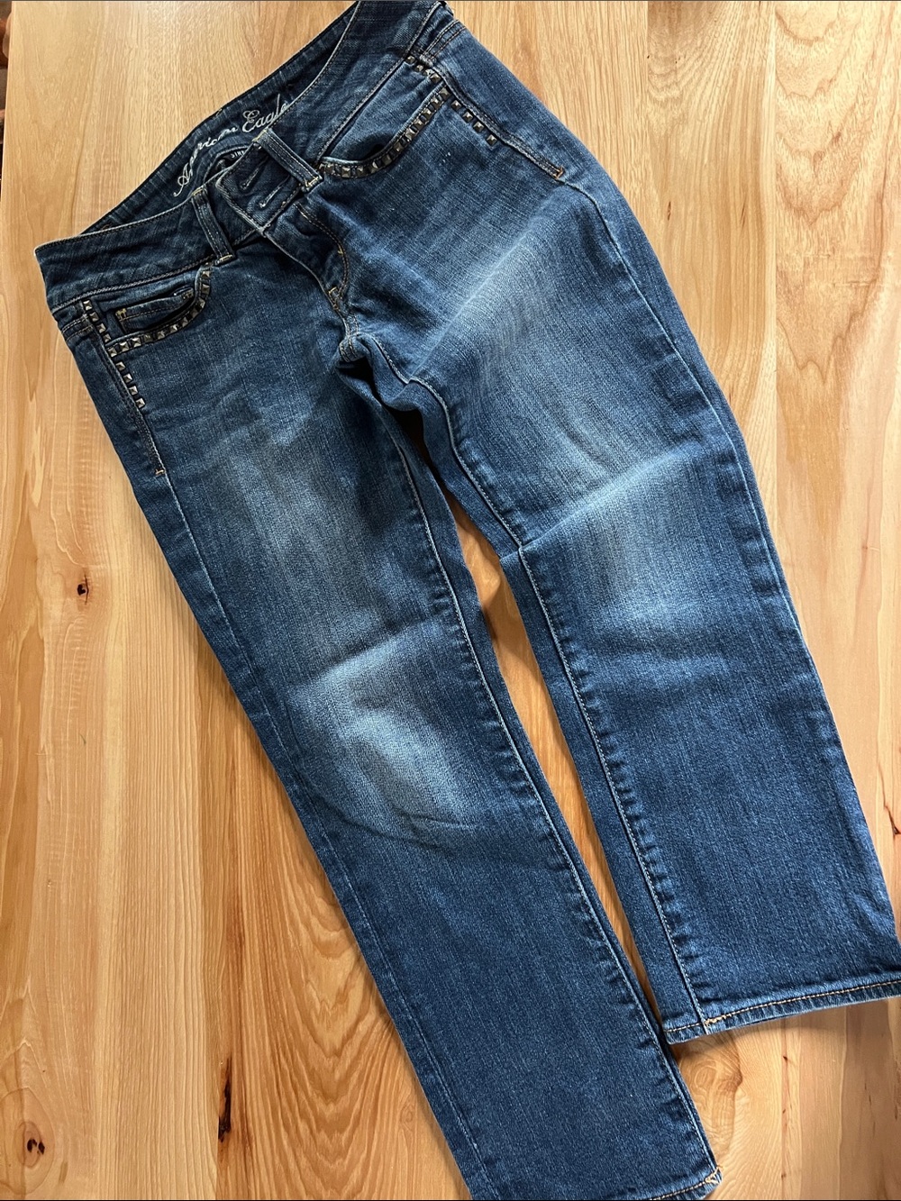 American Eagle Outfitters Dark Wash Studded Denim Jeans
